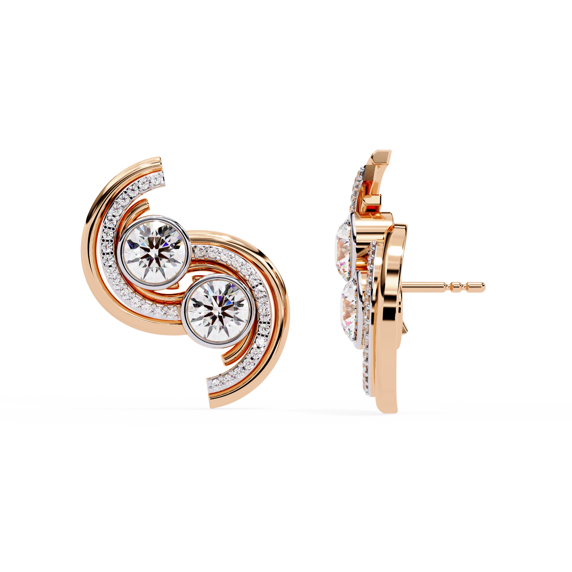 Radiant Swirl Lab-Grown Diamond Earrings