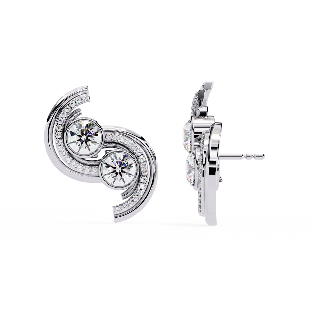 Radiant Swirl Lab-Grown Diamond Earrings