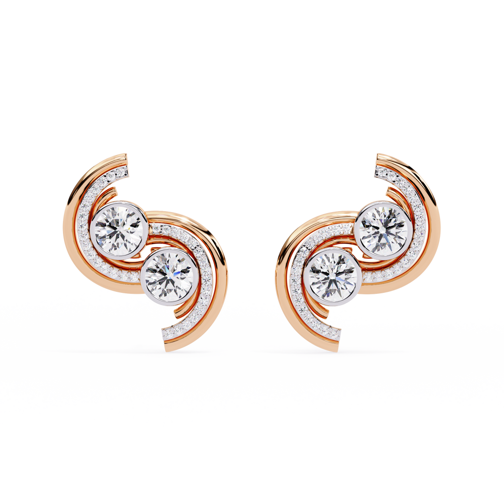 Radiant Swirl Lab-Grown Diamond Earrings