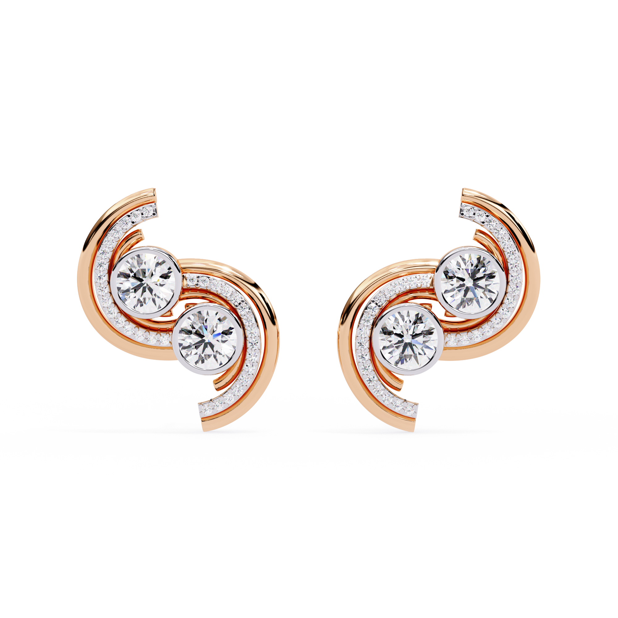 Radiant Swirl Lab-Grown Diamond Earrings