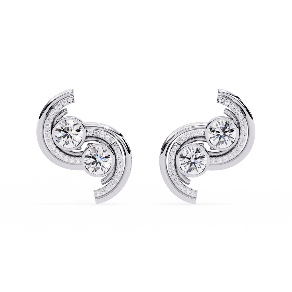Radiant Swirl Lab-Grown Diamond Earrings