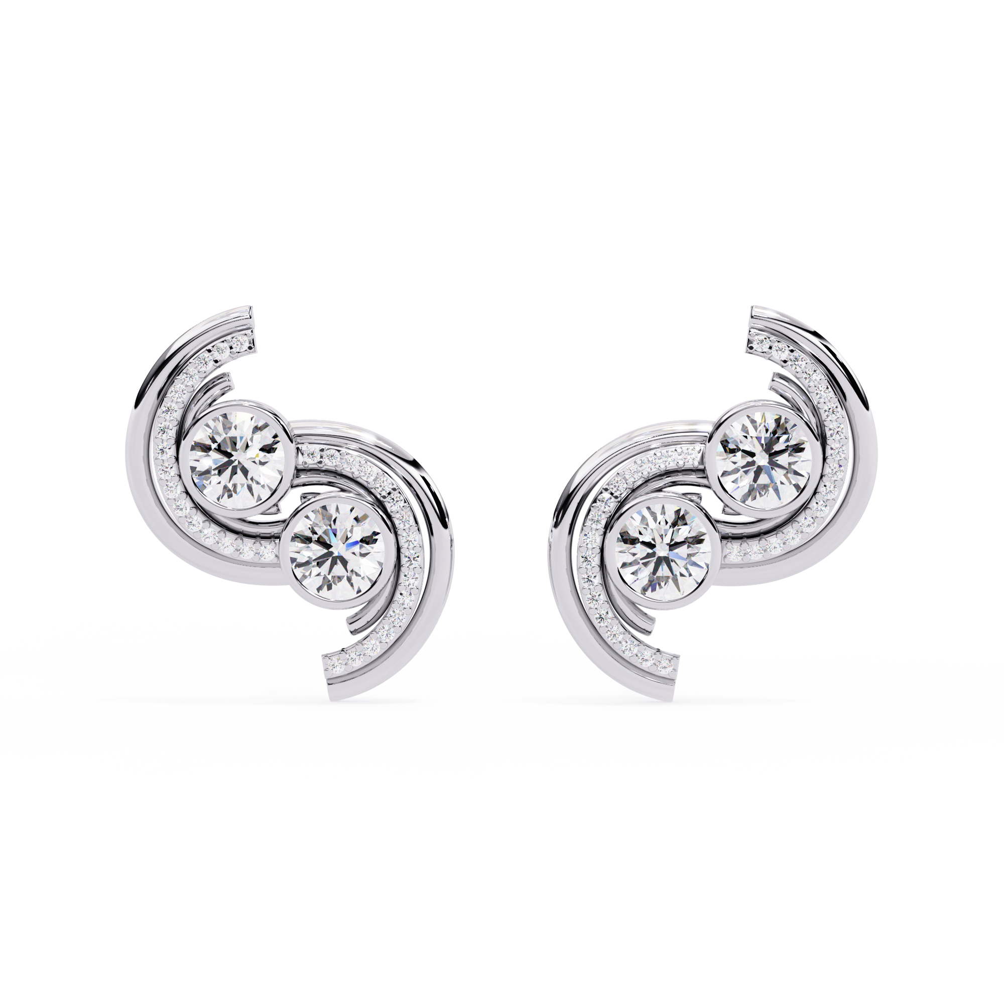 Radiant Swirl Lab-Grown Diamond Earrings