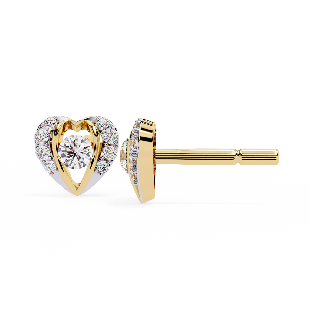 Romantic Heart Lab-Grown Diamond Stud Earrings