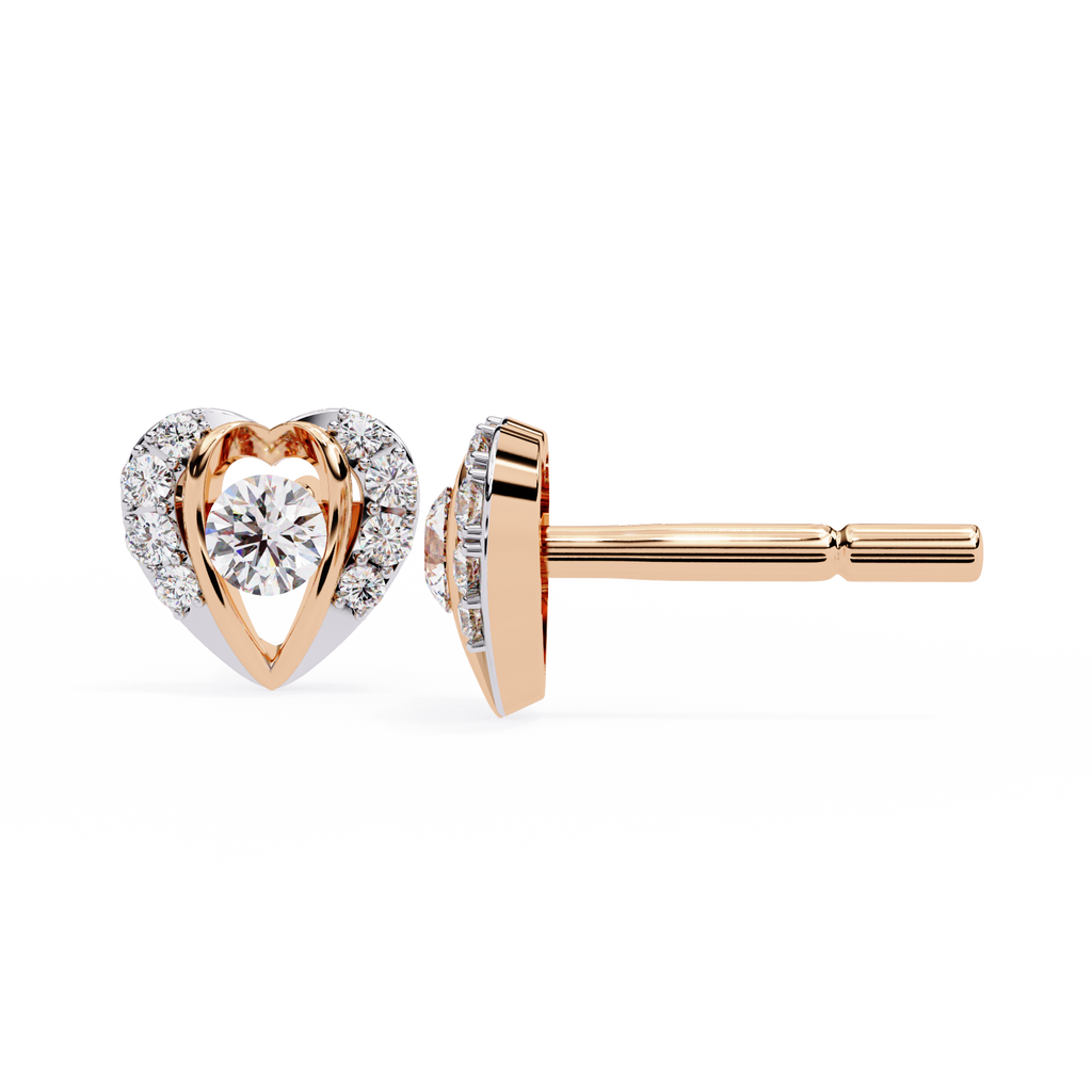 Romantic Heart Lab-Grown Diamond Stud Earrings