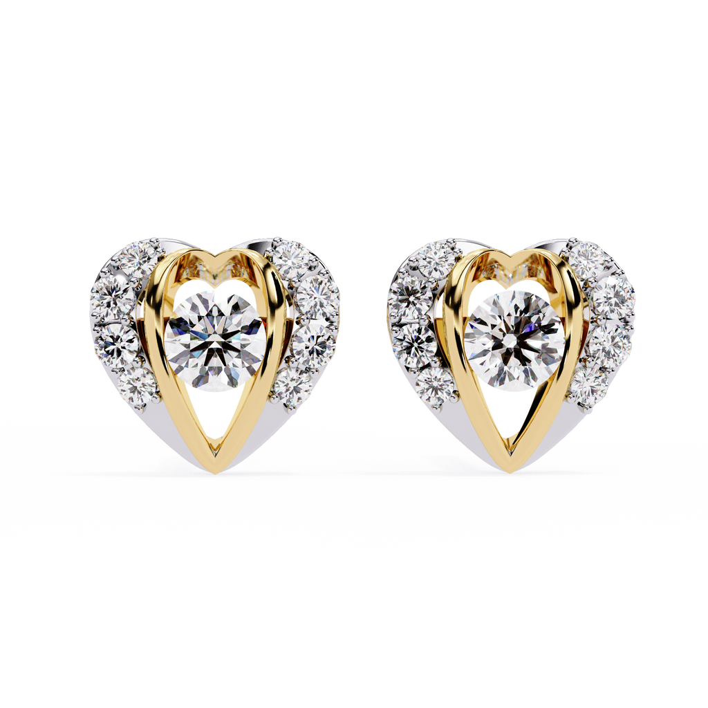 Romantic Heart Lab-Grown Diamond Stud Earrings