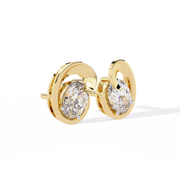 Contemporary Swirl Lab-Grown Diamond Stud Earrings