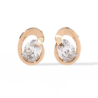 Contemporary Swirl Lab-Grown Diamond Stud Earrings