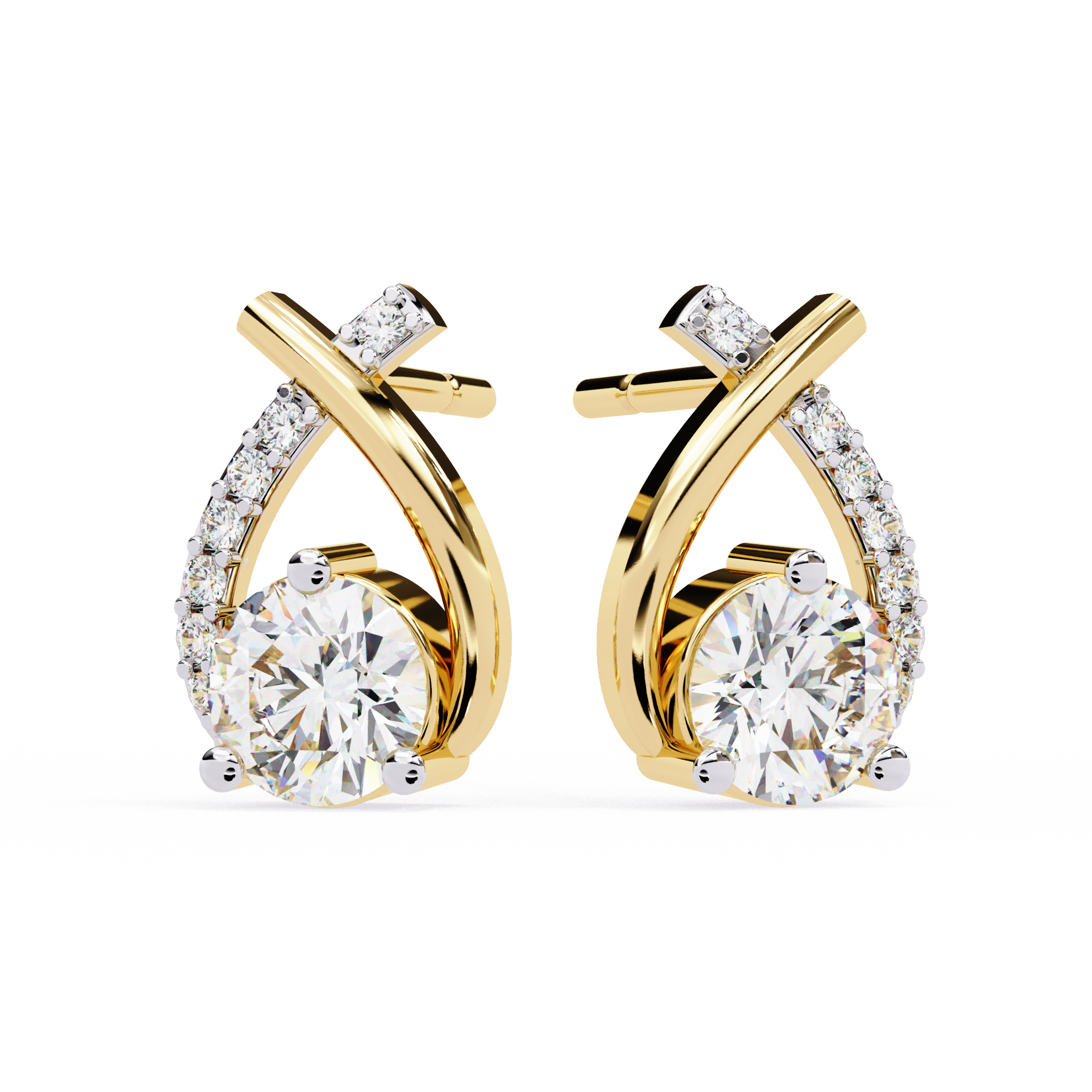 Graceful Twist Lab-Grown Diamond Stud Earrings