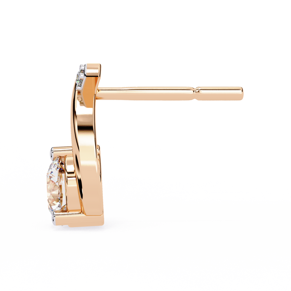 Graceful Twist Lab-Grown Diamond Stud Earrings