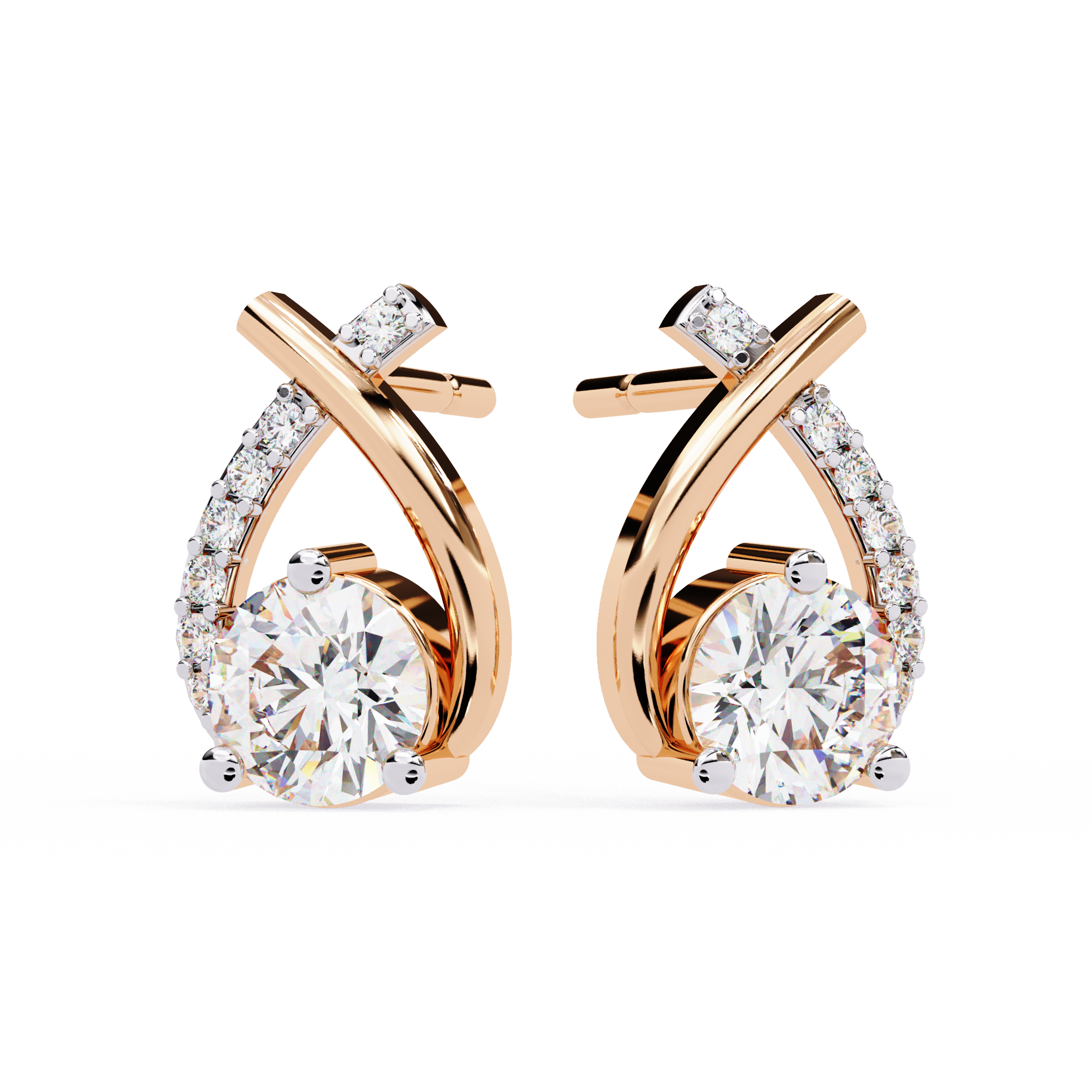 Graceful Twist Lab-Grown Diamond Stud Earrings