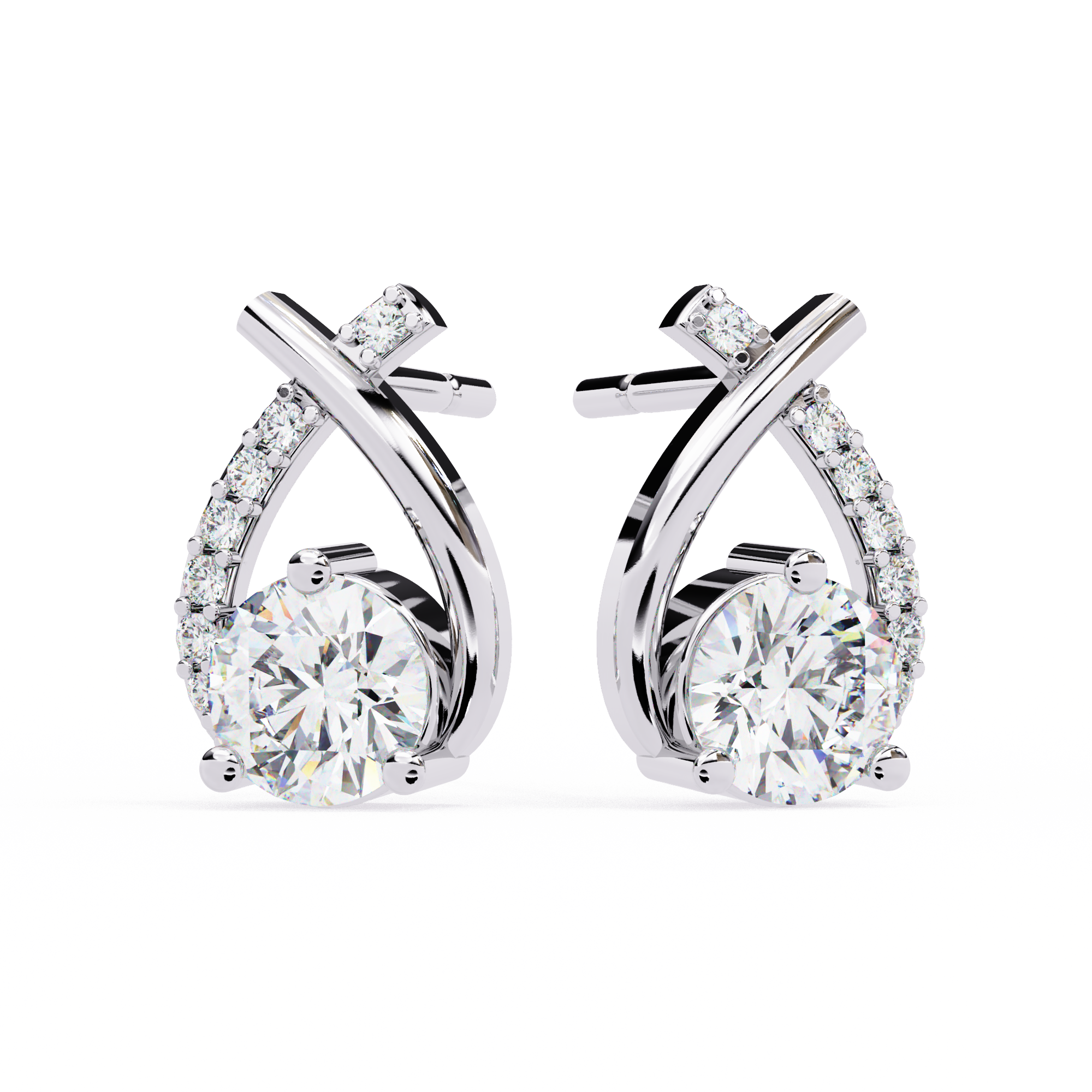 Graceful Twist Lab-Grown Diamond Stud Earrings