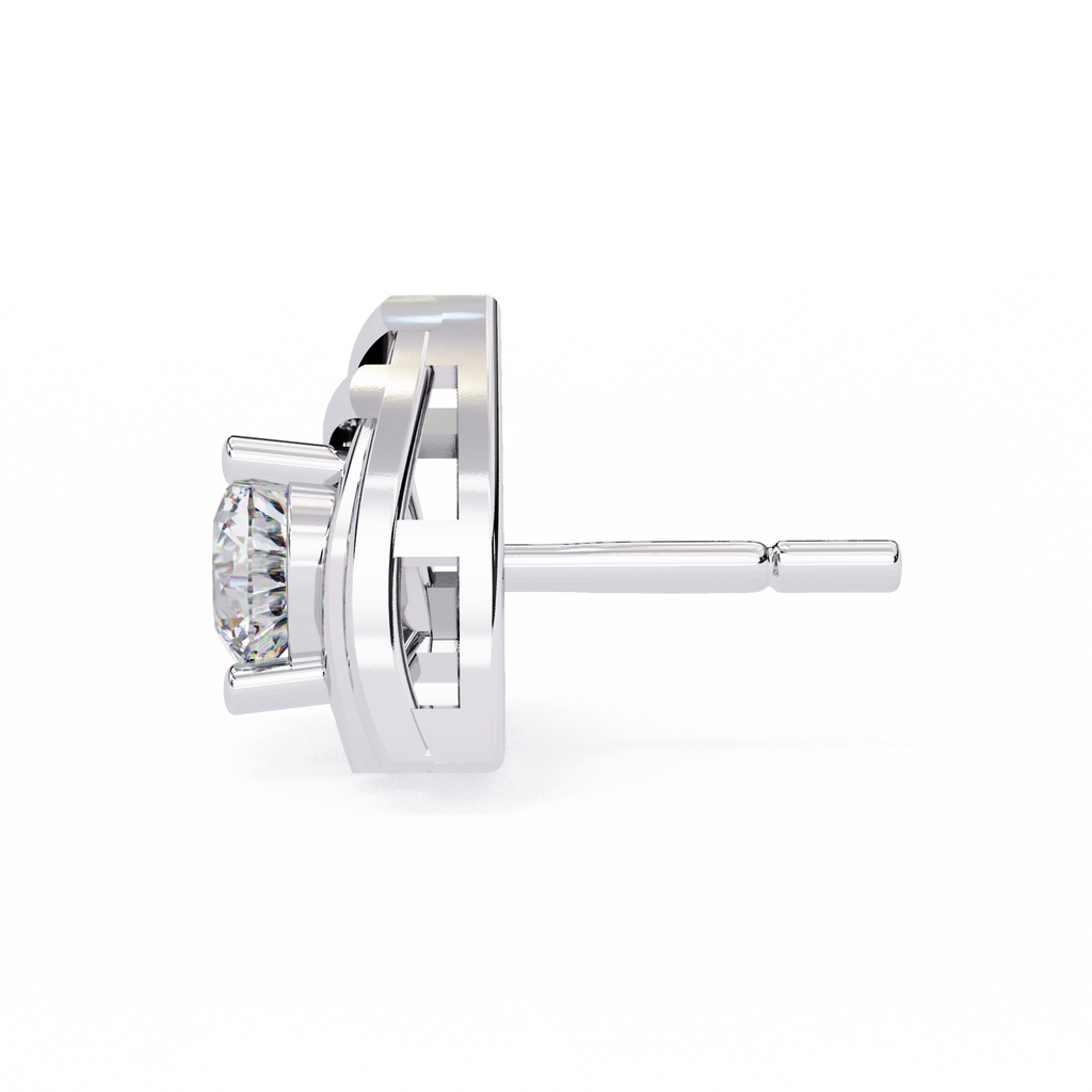 Modern Trillion Frame Lab-Grown Diamond Stud Earrings