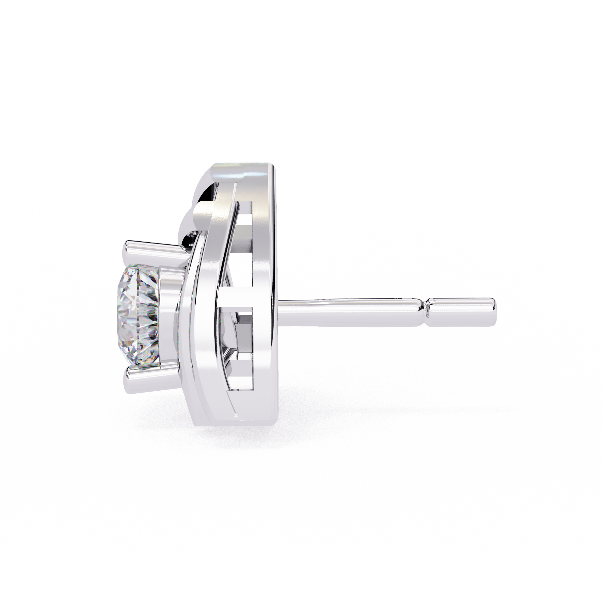 Modern Trillion Frame Lab-Grown Diamond Stud Earrings