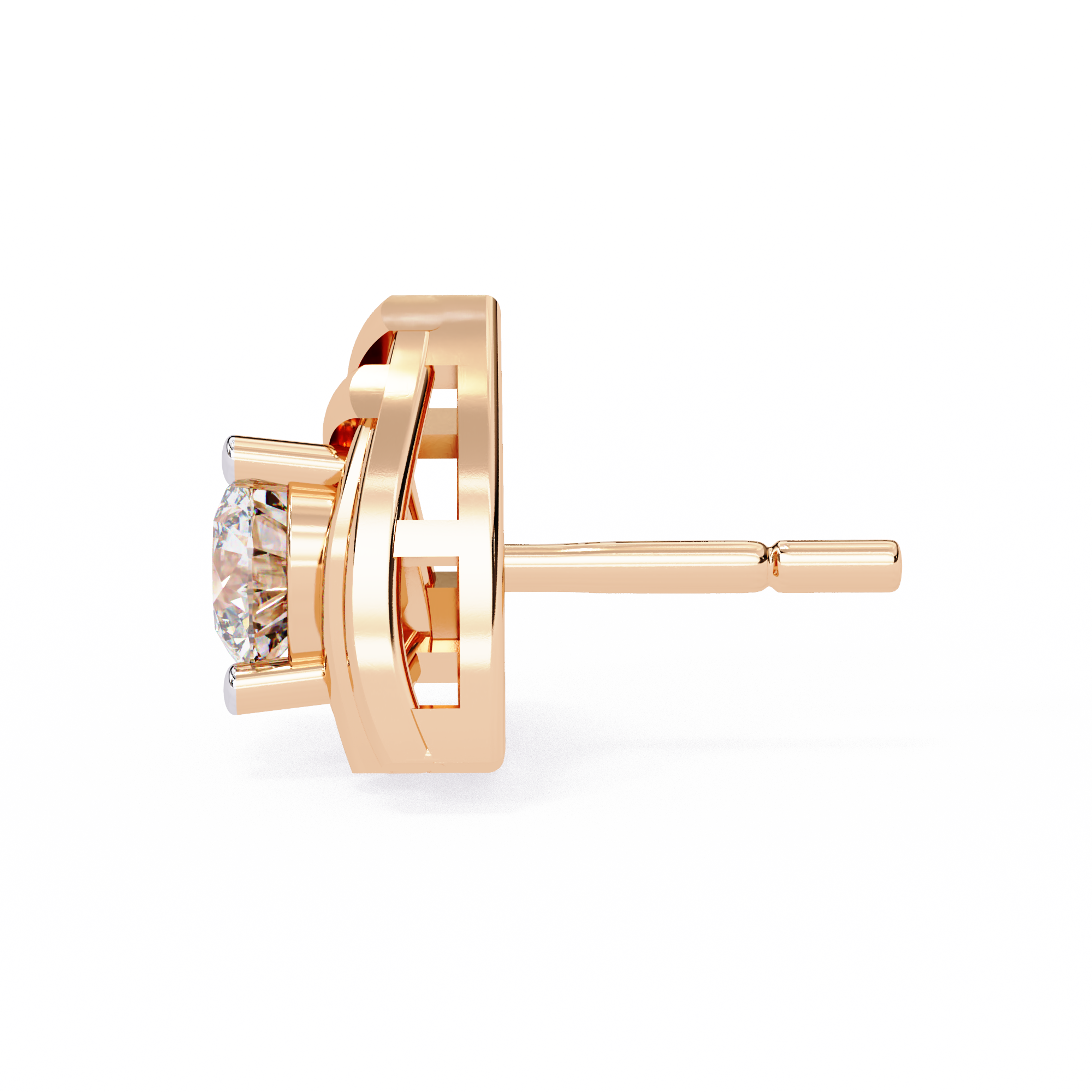 Modern Trillion Frame Lab-Grown Diamond Stud Earrings