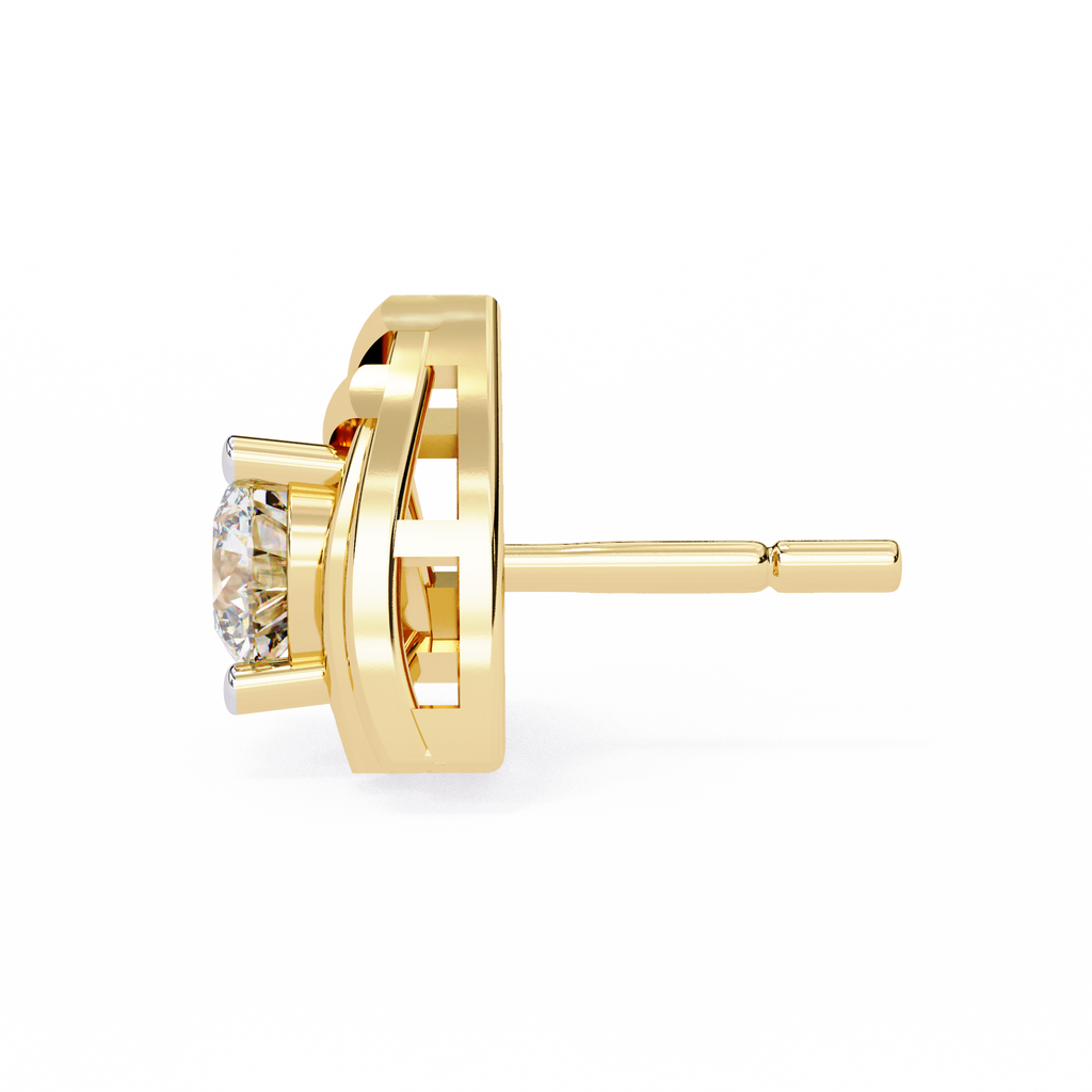 Modern Trillion Frame Lab-Grown Diamond Stud Earrings