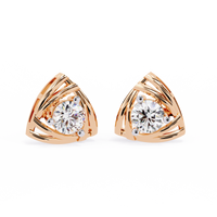 Modern Trillion Frame Lab-Grown Diamond Stud Earrings