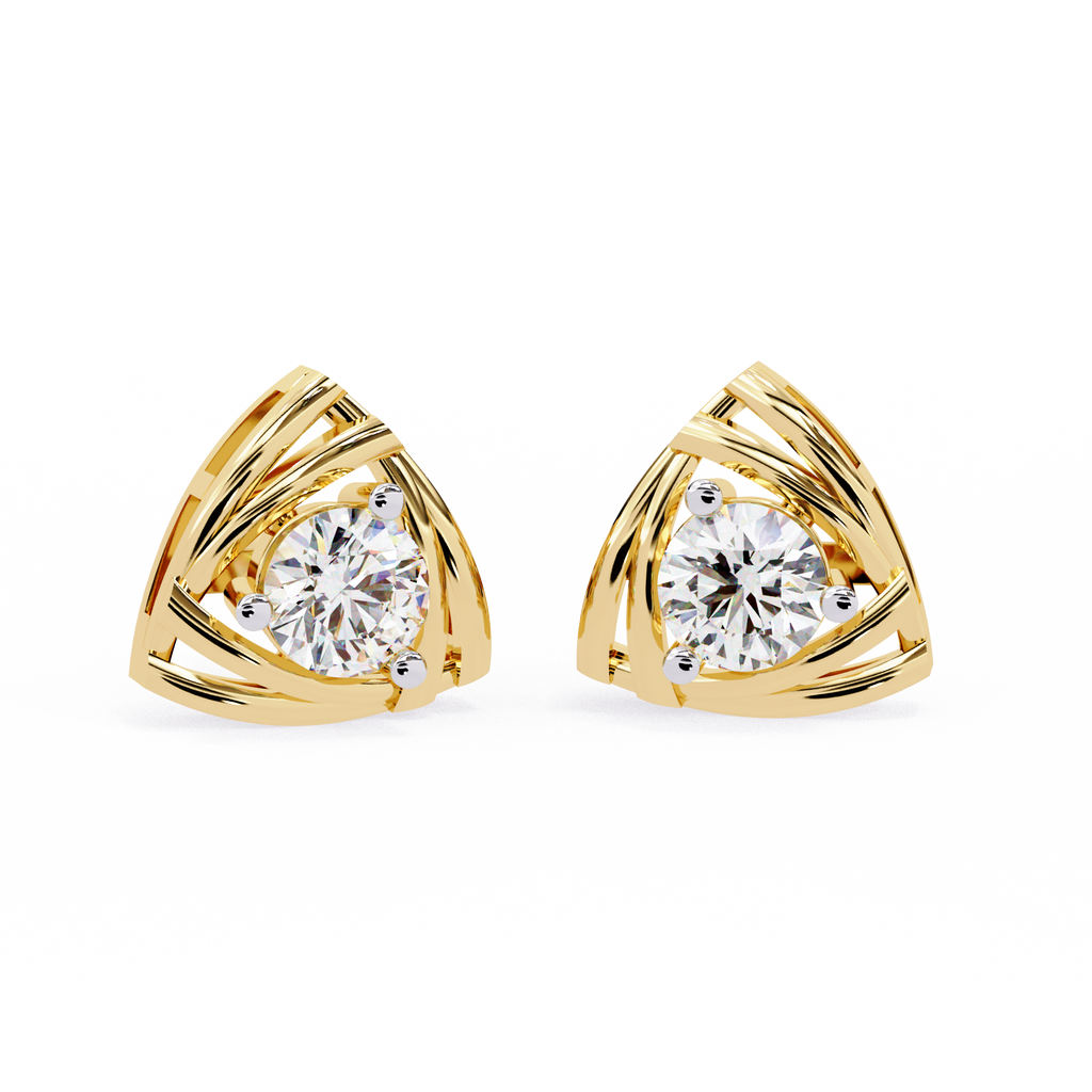 Modern Trillion Frame Lab-Grown Diamond Stud Earrings