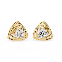 Modern Trillion Frame Lab-Grown Diamond Stud Earrings