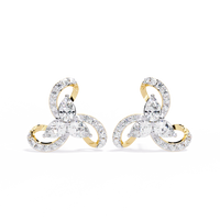 2.50 CT Floral Lab Grown Diamond Stud Earrings