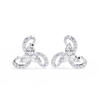 2.50 CT Floral Lab Grown Diamond Stud Earrings