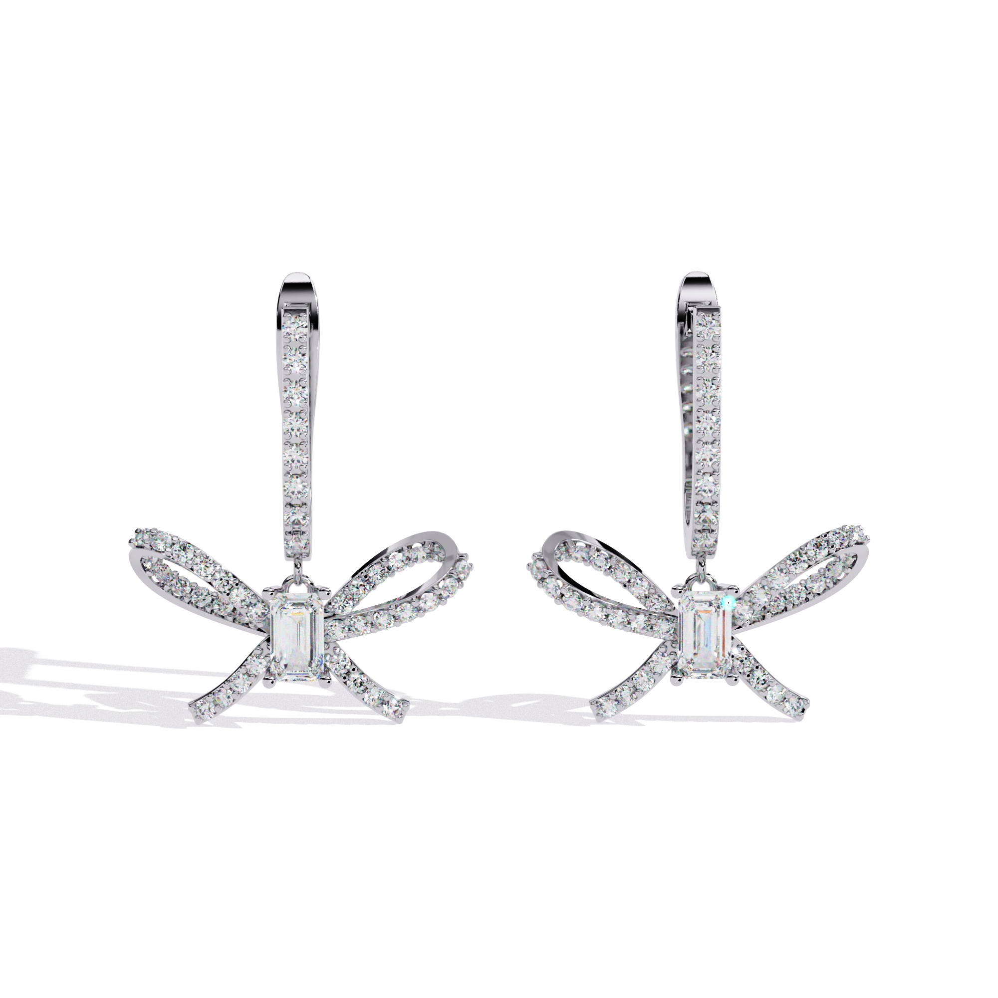 Elegant Bow-Inspired Lab-Grown Diamond Drop Earrings