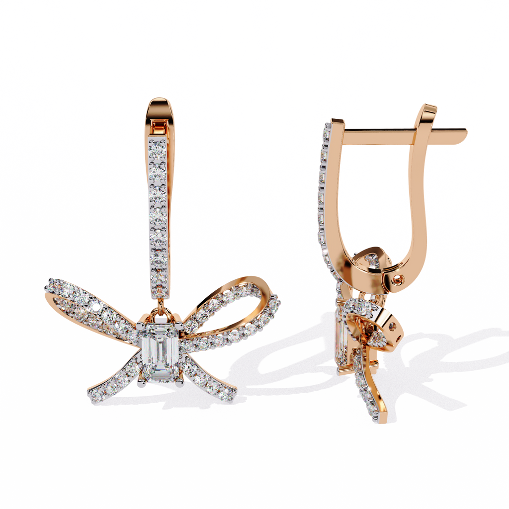 Elegant Bow-Inspired Lab-Grown Diamond Drop Earrings