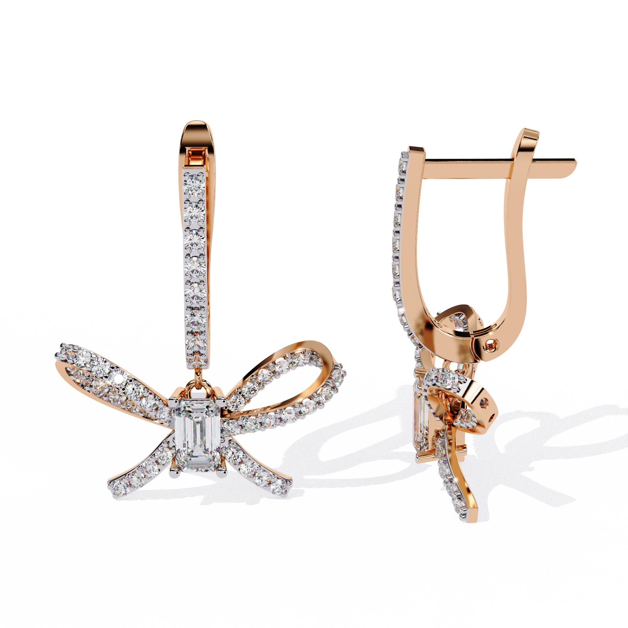 Elegant Bow-Inspired Lab-Grown Diamond Drop Earrings
