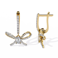 Elegant Bow-Inspired Lab-Grown Diamond Drop Earrings