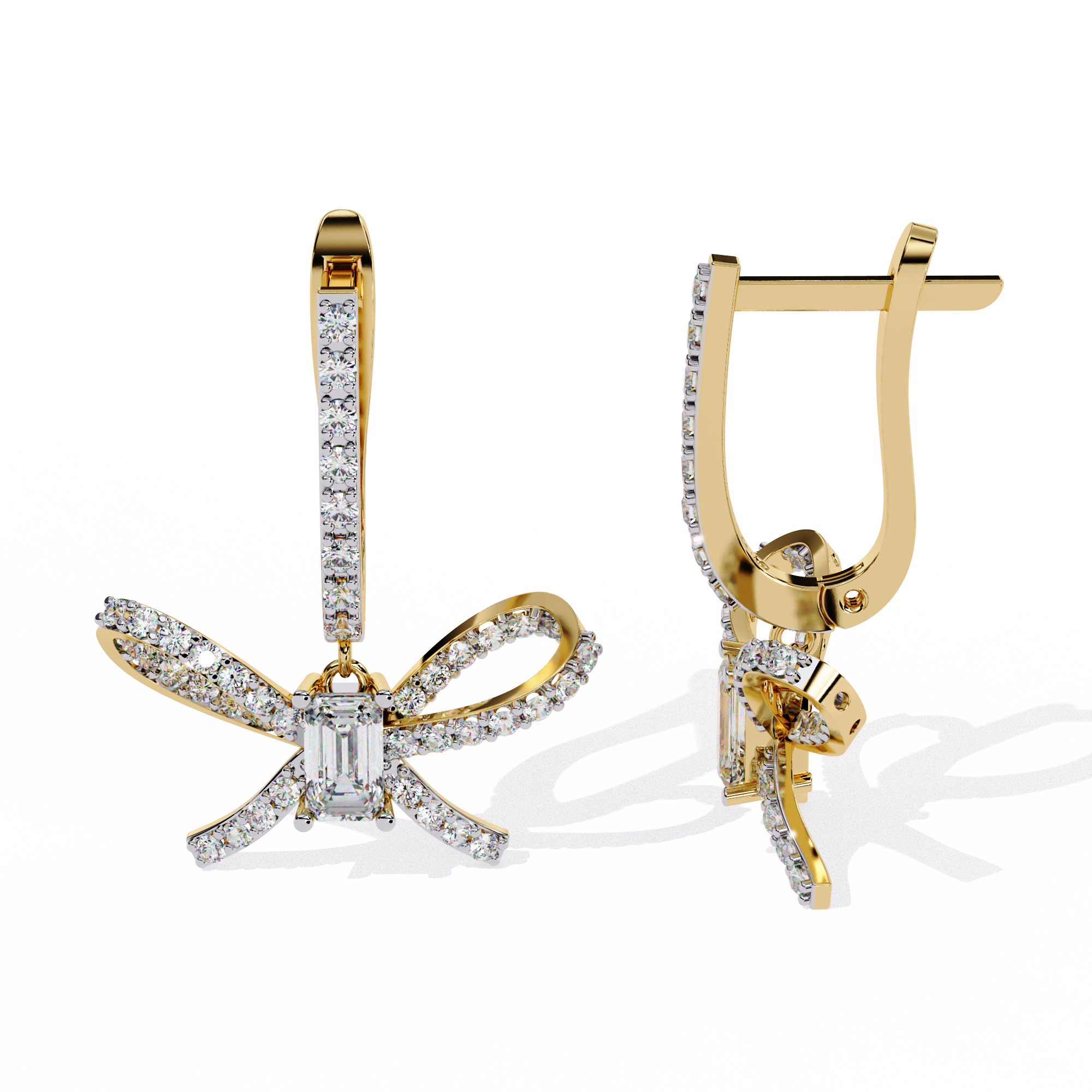 Elegant Bow-Inspired Lab-Grown Diamond Drop Earrings