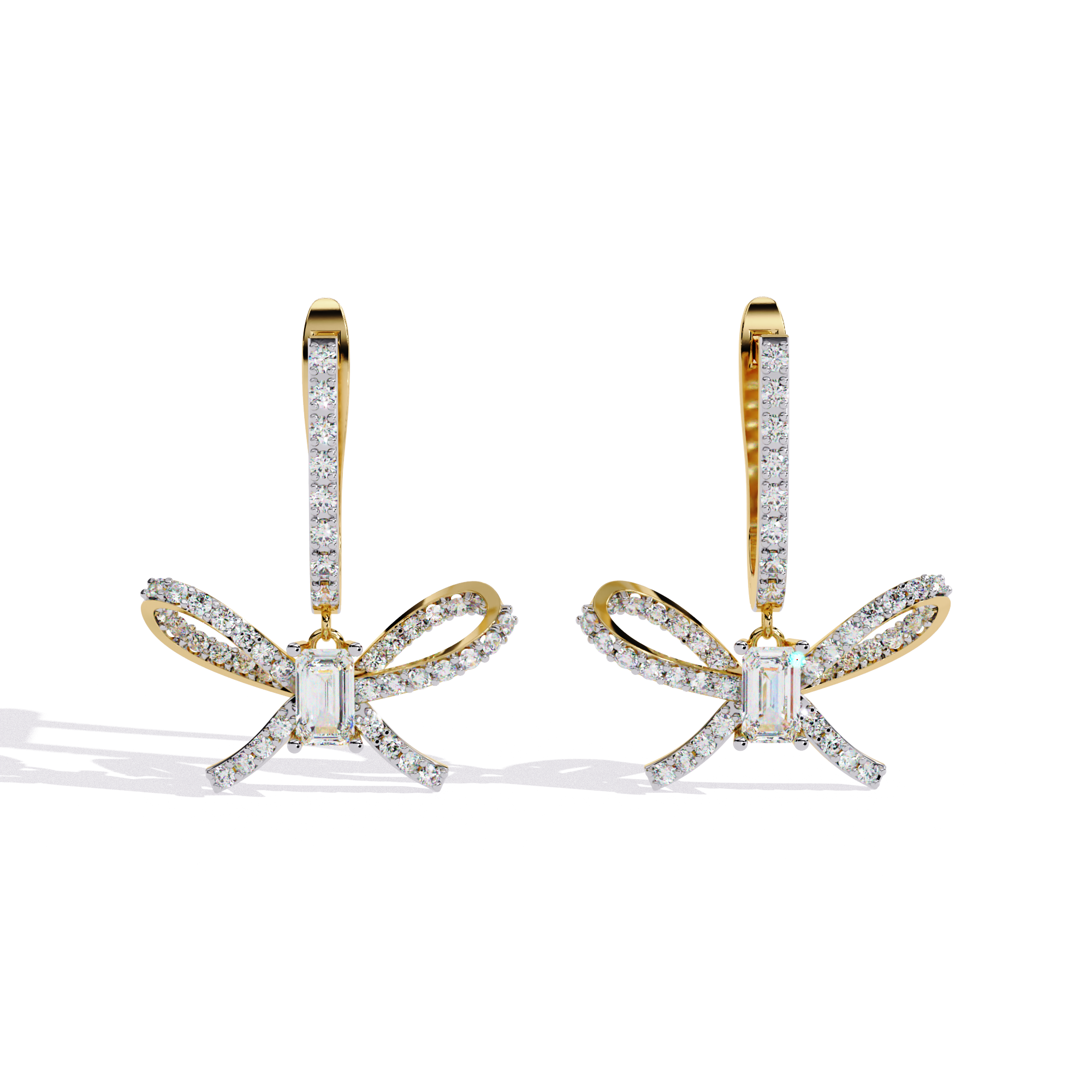 Elegant Bow-Inspired Lab-Grown Diamond Drop Earrings