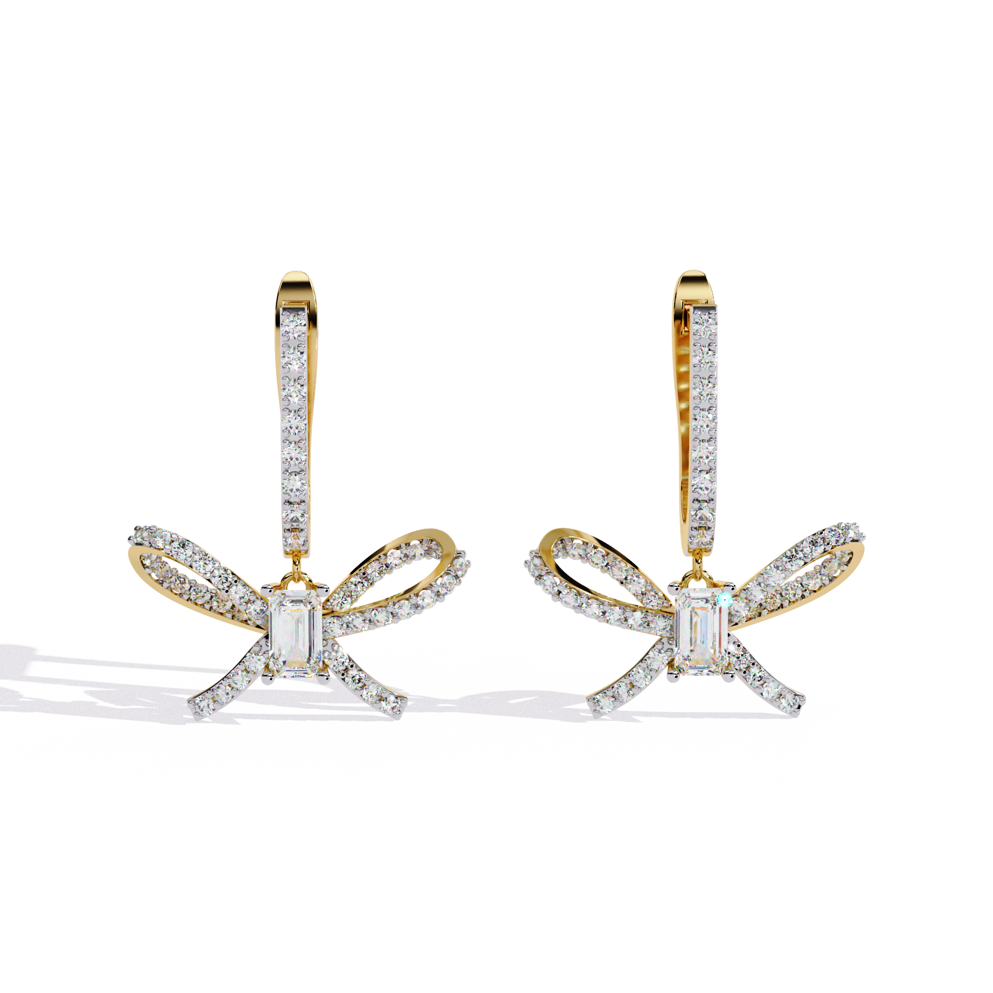 Elegant Bow-Inspired Lab-Grown Diamond Drop Earrings