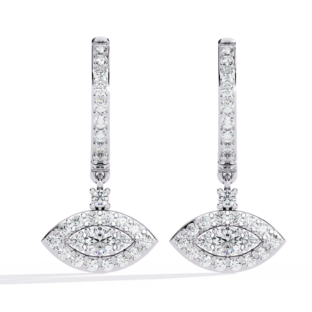 1.00CT Lab Grown Diamond Drop Earrings in 14K Gold