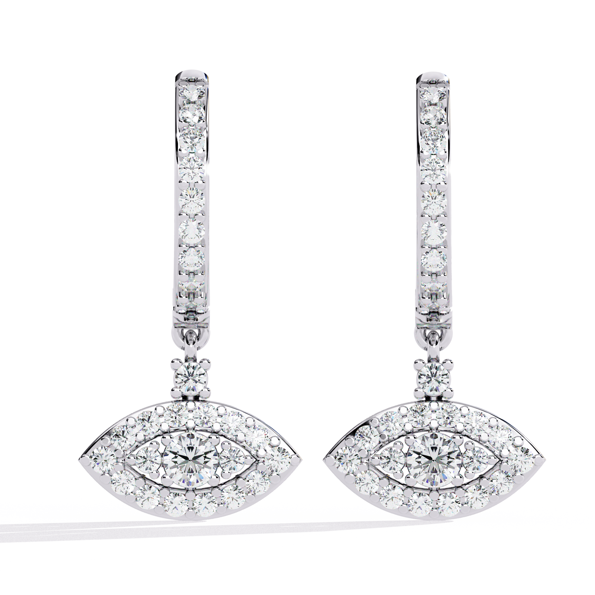 1.00CT Lab Grown Diamond Drop Earrings in 14K Gold