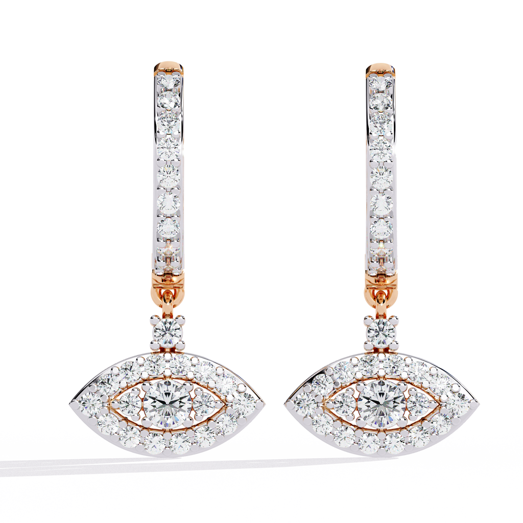 1.00CT Lab Grown Diamond Drop Earrings in 14K Gold