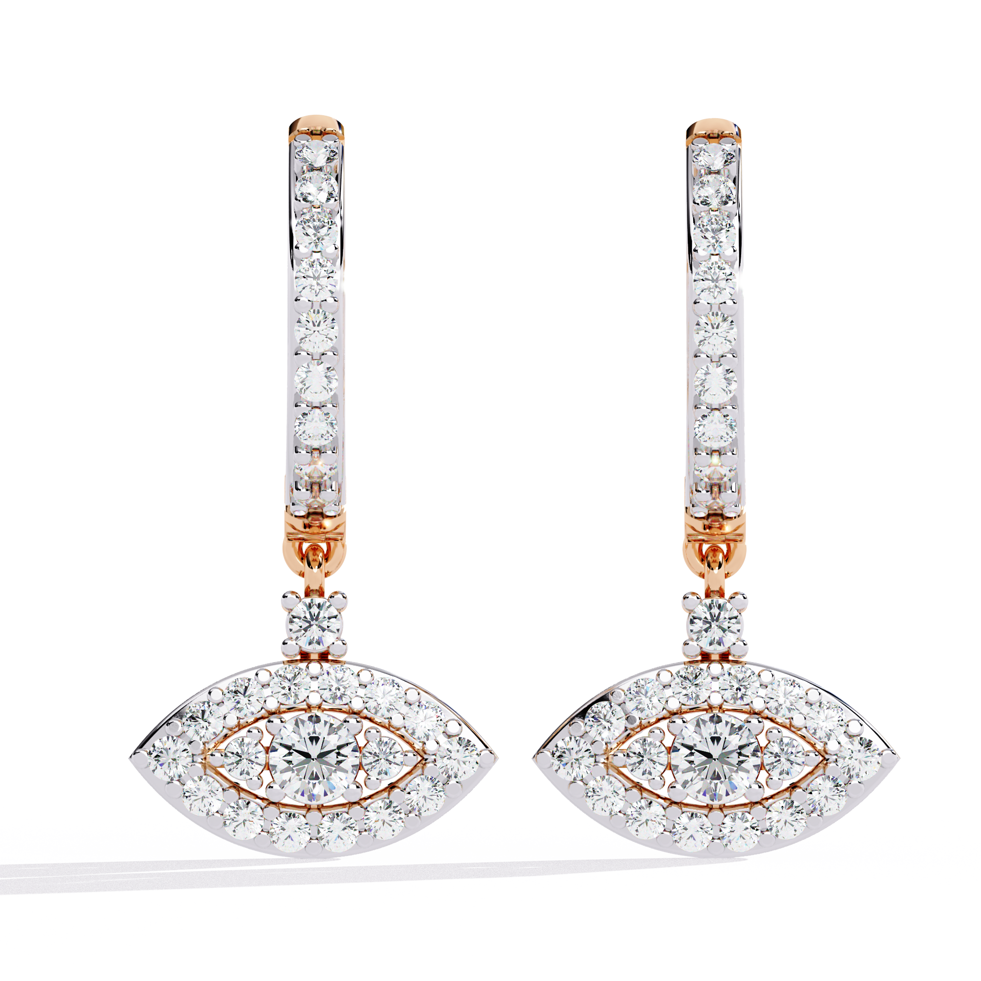 1.00CT Lab Grown Diamond Drop Earrings in 14K Gold