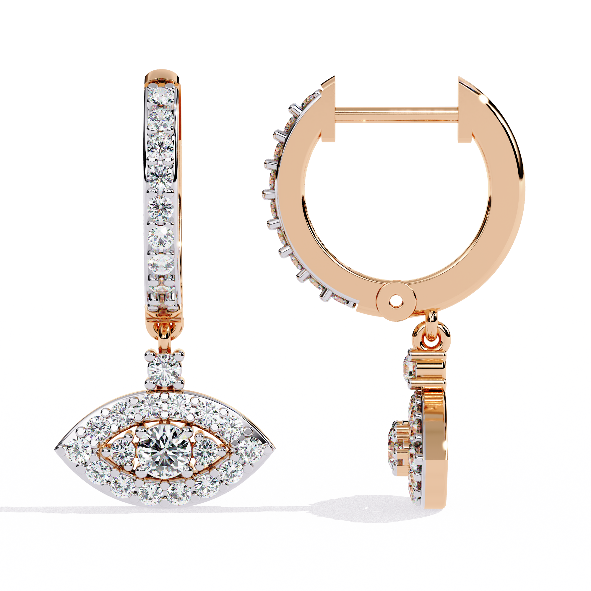 1.00CT Lab Grown Diamond Drop Earrings in 14K Gold