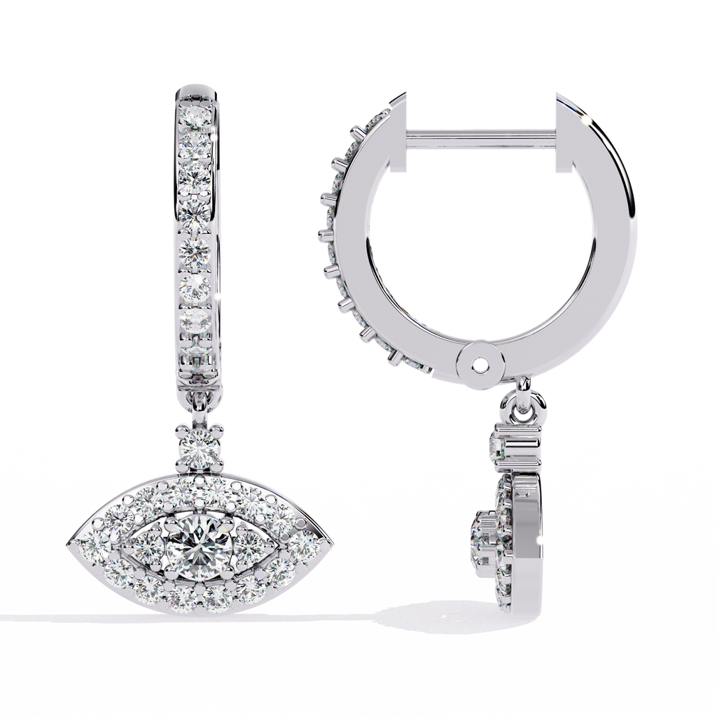 1.00CT Lab Grown Diamond Drop Earrings in 14K Gold