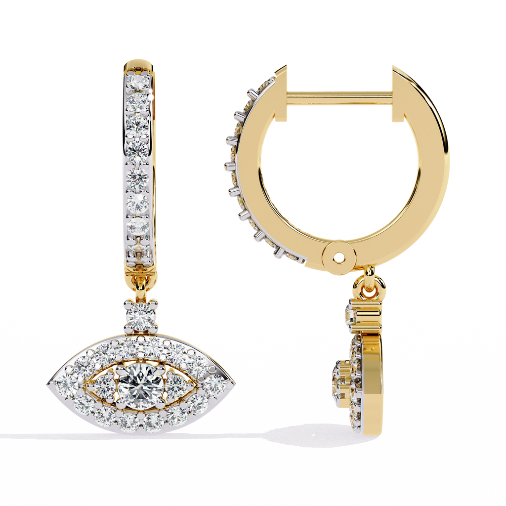 1.00CT Lab Grown Diamond Drop Earrings in 14K Gold