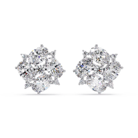 4.25 Carat Lab Grown Diamond Cluster Earrings