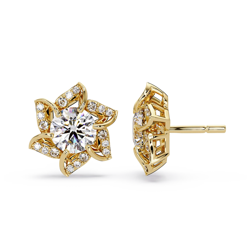 2.00 Carat Lab Grown Diamond Floral Earrings