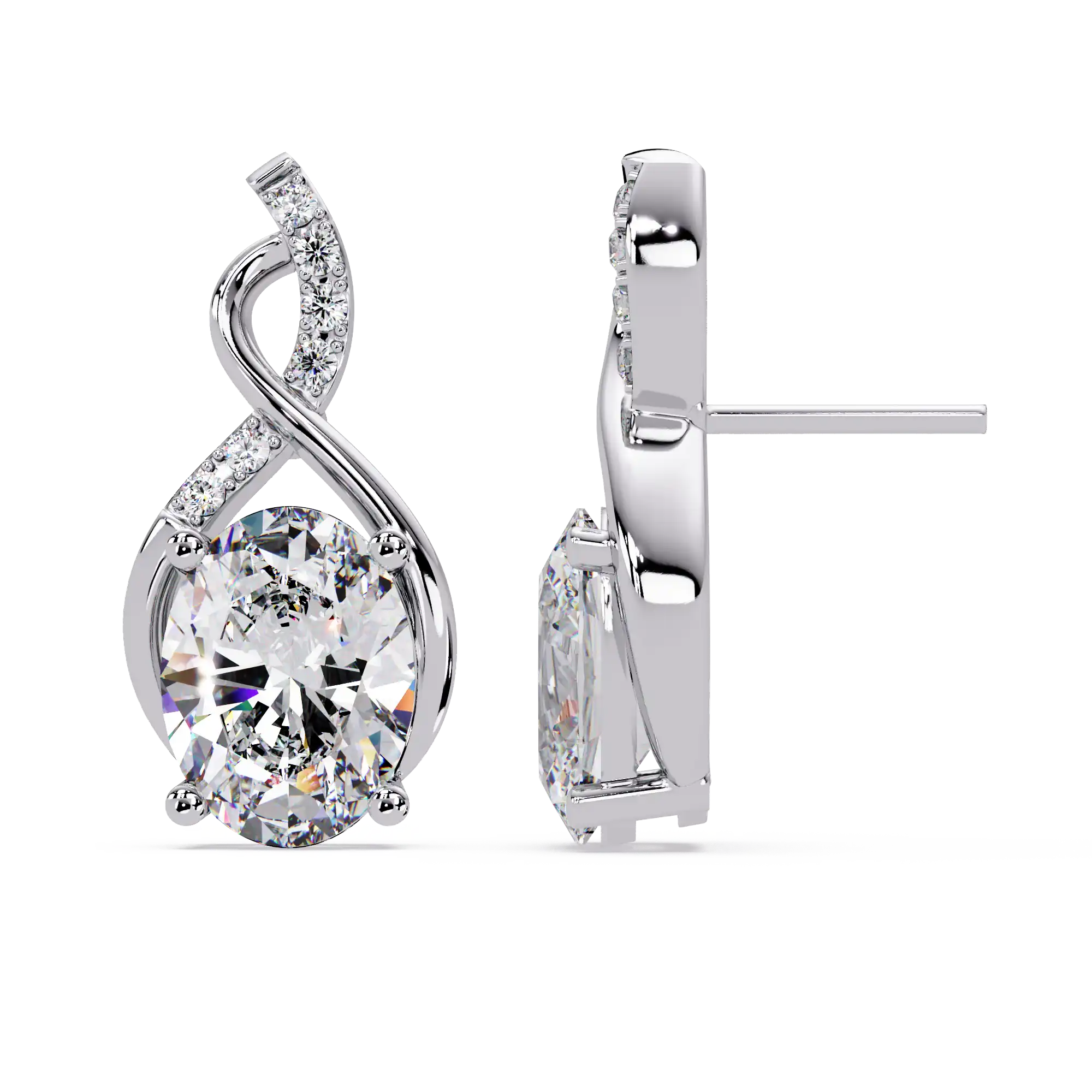 Pendientes tipo chaqueta con diamantes cultivados en laboratorio de 3,25 quilates