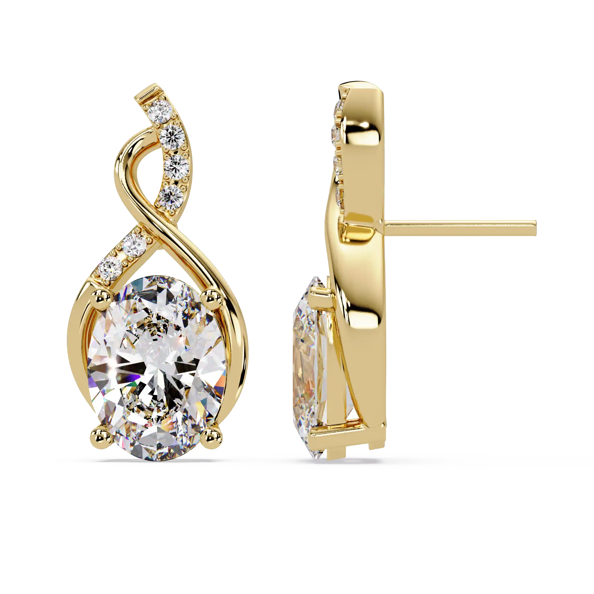 Pendientes tipo chaqueta con diamantes cultivados en laboratorio de 3,25 quilates