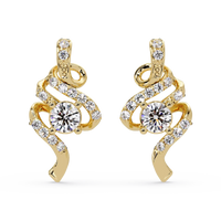 1.00 Carat Lab Grown Diamond Artistic Swirl Earrings