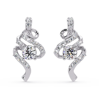 1.00 Carat Lab Grown Diamond Artistic Swirl Earrings