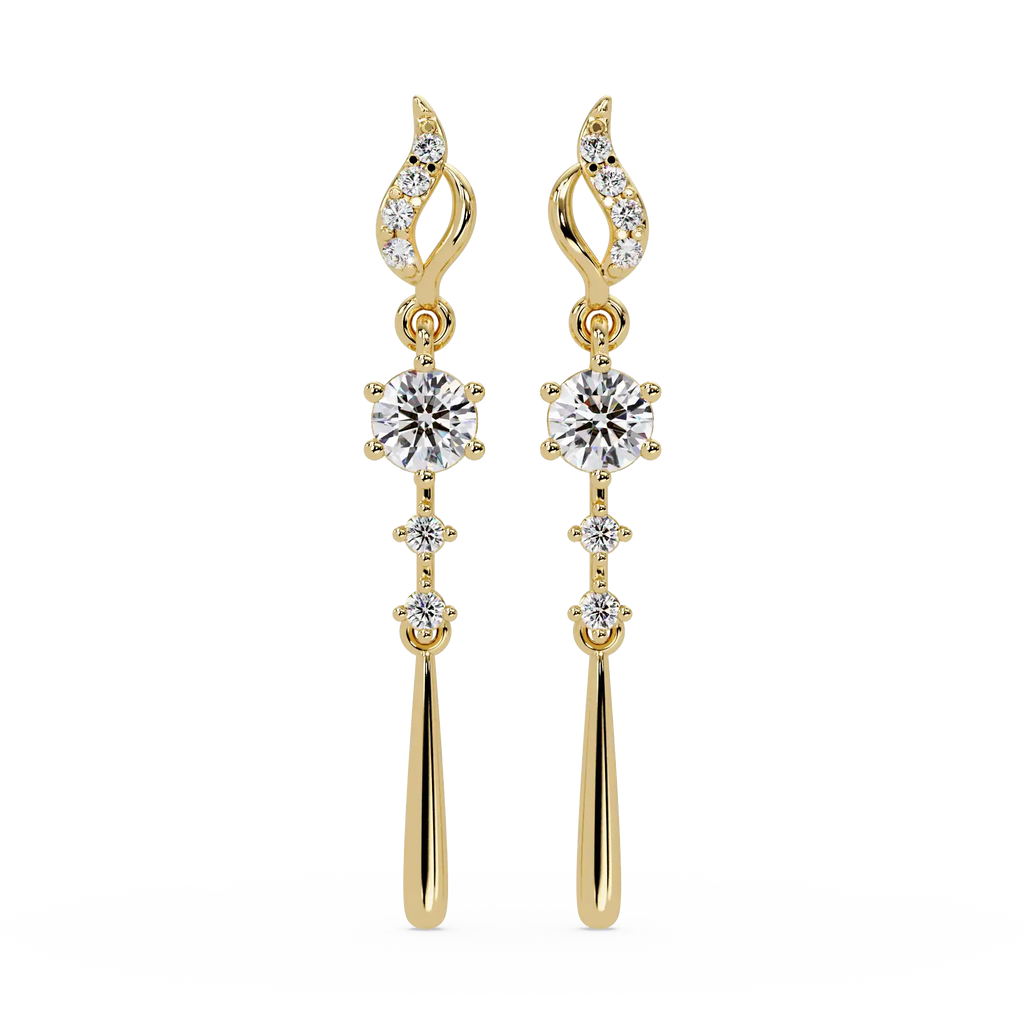 1 CT Long Drop Lab Grown Diamond Earrings