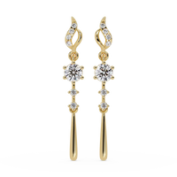 Pendientes tipo chaqueta con diamantes cultivados en laboratorio de 3,25 quilates
