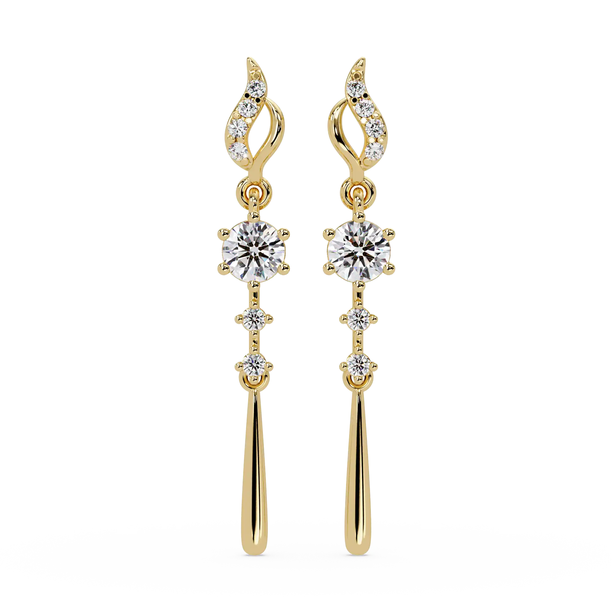 1 CT Long Drop Lab Grown Diamond Earrings