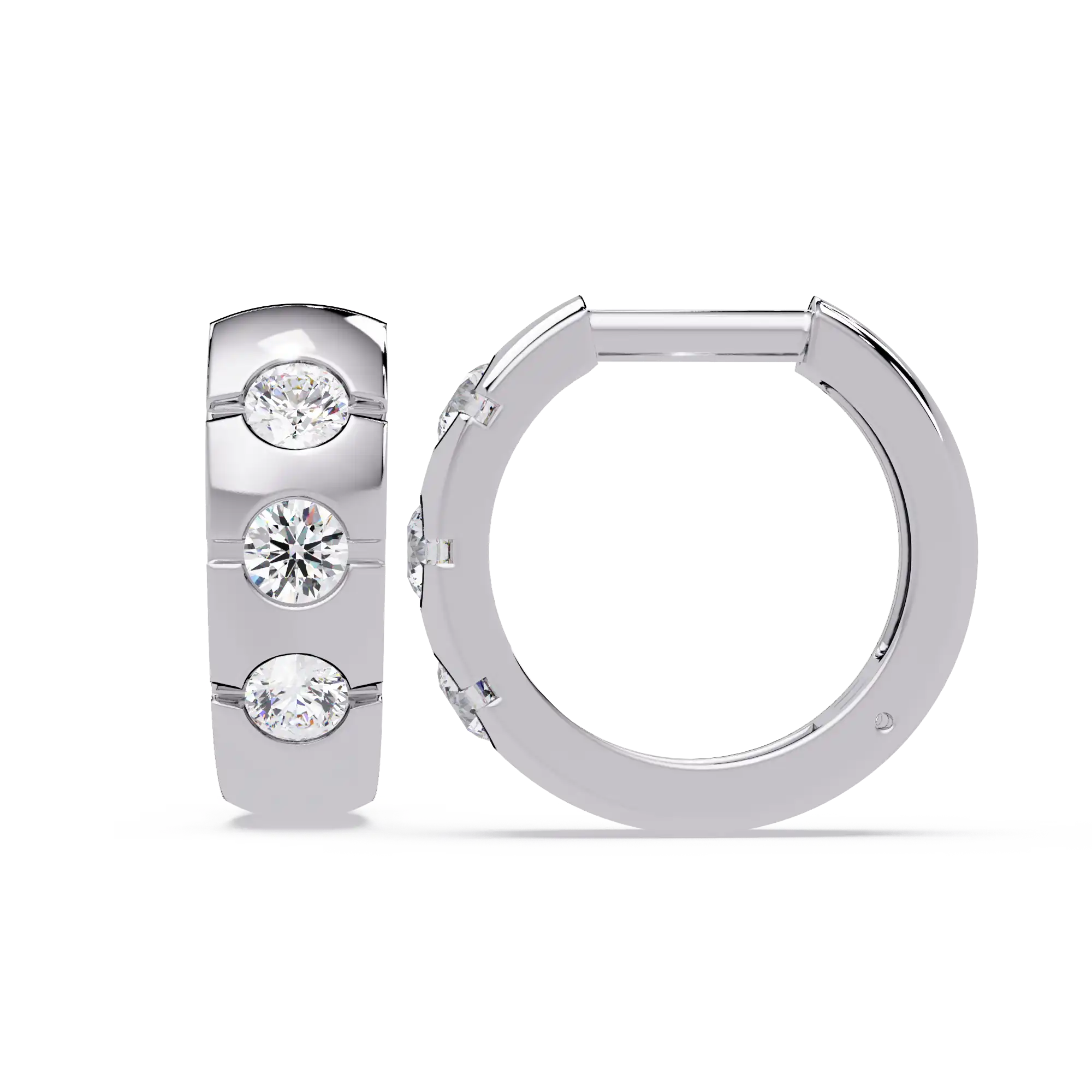 1 Carat Lab Grown Diamond Channel Set Hoop Earrings