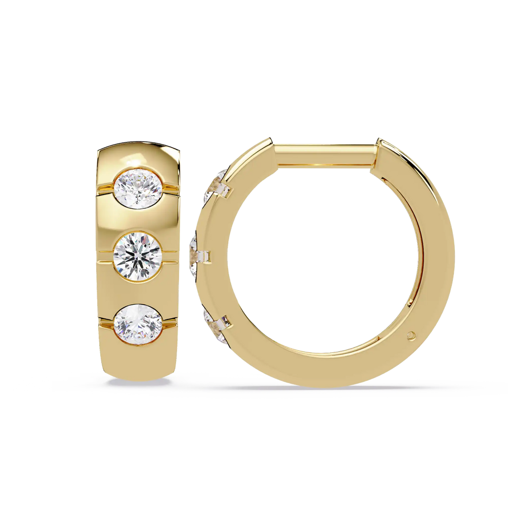 1 Carat Lab Grown Diamond Channel Set Hoop Earrings