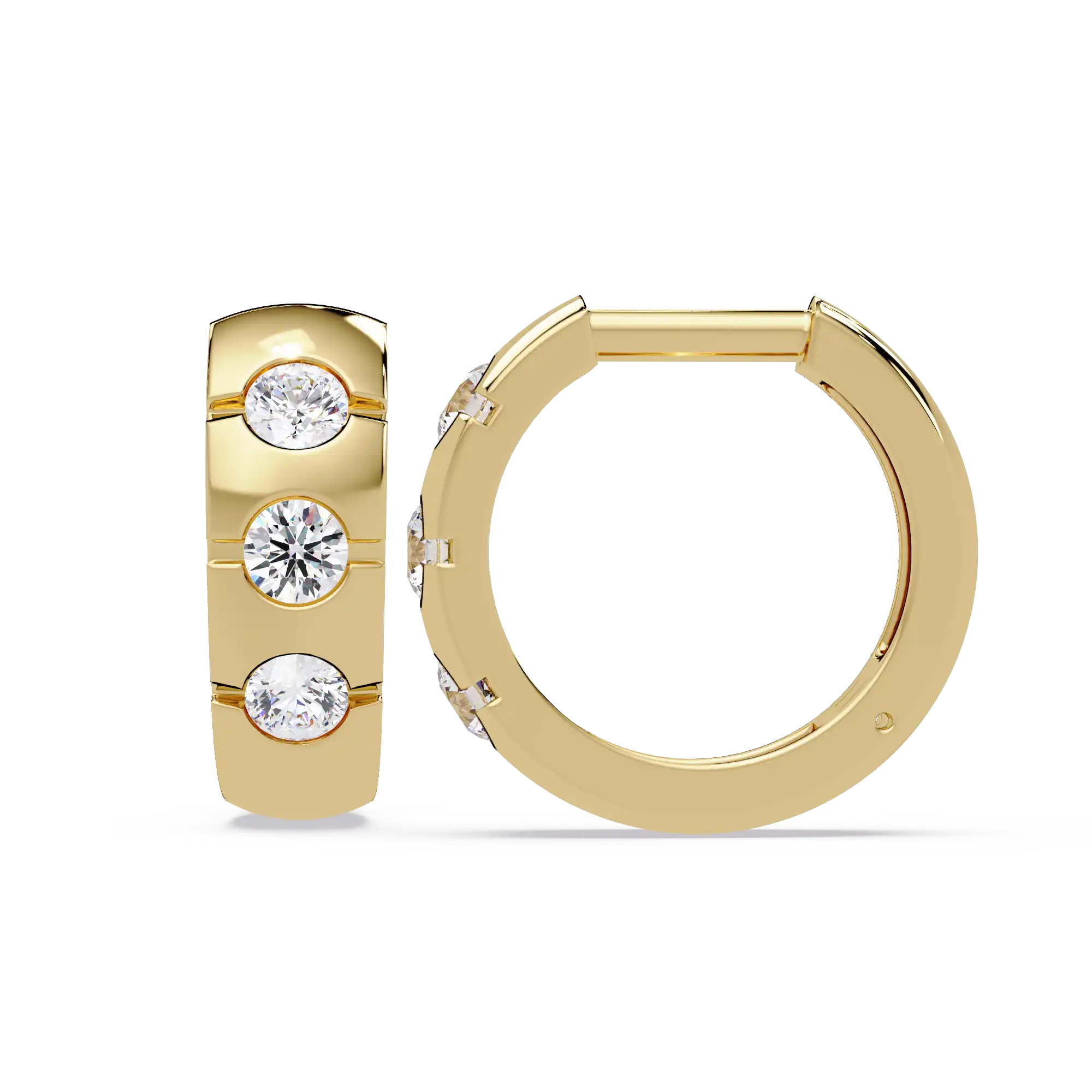 1 Carat Lab Grown Diamond Channel Set Hoop Earrings